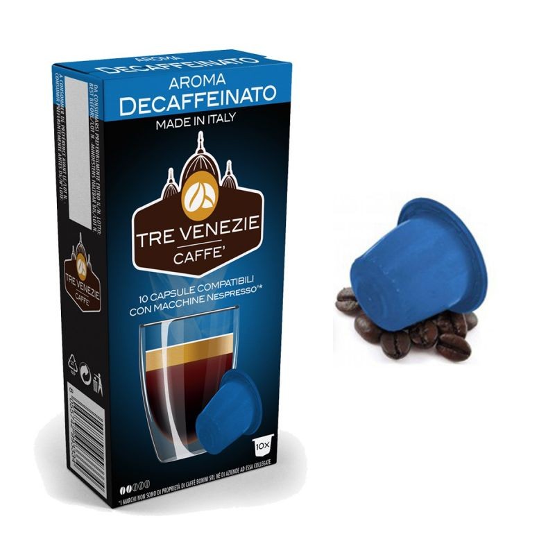 Decaffeinato Caffè Tre Venezie - 10 Capsule Compatibili Nespresso