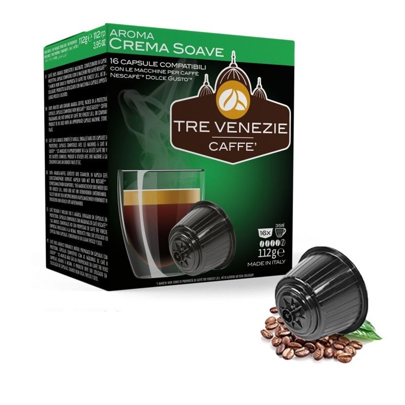 Crema Soave Caffè Tre Venezie - 16 Capsule Compatibili Dolce Gusto