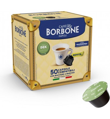 Miscela Dek Verde Decaffeinato Caffè Borbone - 50 Capsule Compatibili Dolce Gusto