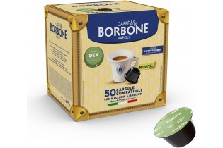 Miscela Dek Verde Decaffeinato Caffè Borbone - 50 Capsule Compatibili Dolce Gusto